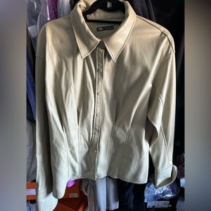 Zara Faux Leather Shirt